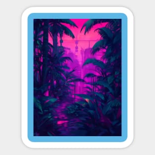 Synthwave jungle Sticker